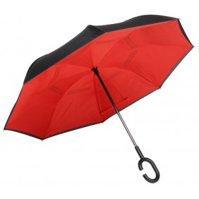 Stick umbrella FLIPPED, black, red Stick umbrella FLIPPED, black, red