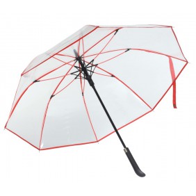 Automatic windproof stick umbrella VIP, red, transparent Automatic windproof stick umbrella VIP, red, transparent