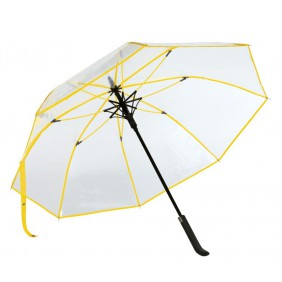 Automatic windproof stick umbrella VIP, transparent, yellow Automatic windproof stick umbrella VIP, transparent, yellow