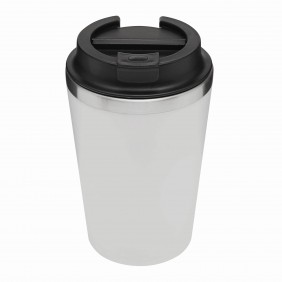 Double-walled travel mug TAKE & GO, white Double-walled travel mug TAKE & GO, white