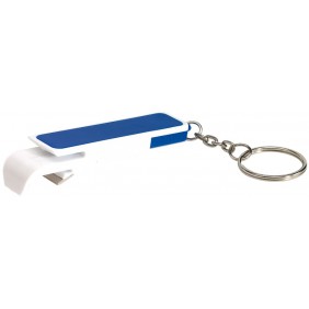 Key chain DOUBLE OPEN, blue, white Key chain DOUBLE OPEN, blue, white