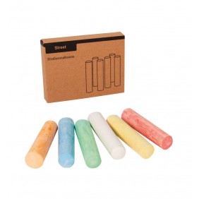 6 pieces of coloured chalk STREET, coloured 6 pieces of coloured chalk STREET, coloured