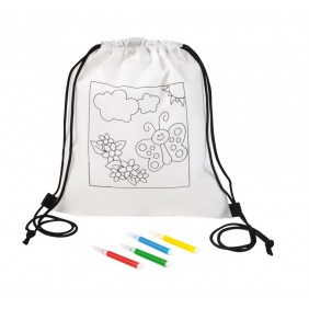 Backpack for colouring COLOURFUL HOBBY, white Backpack for colouring COLOURFUL HOBBY, white
