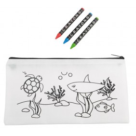 Pencil case COLOURFUL SCHOOL, white Pencil case COLOURFUL SCHOOL, white
