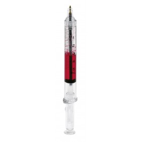 Transparent ballpoint pen INJECTION, red Transparent ballpoint pen INJECTION, red