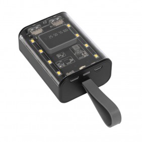 Powerbank / torch OPEN SOURCE, black, transparent
